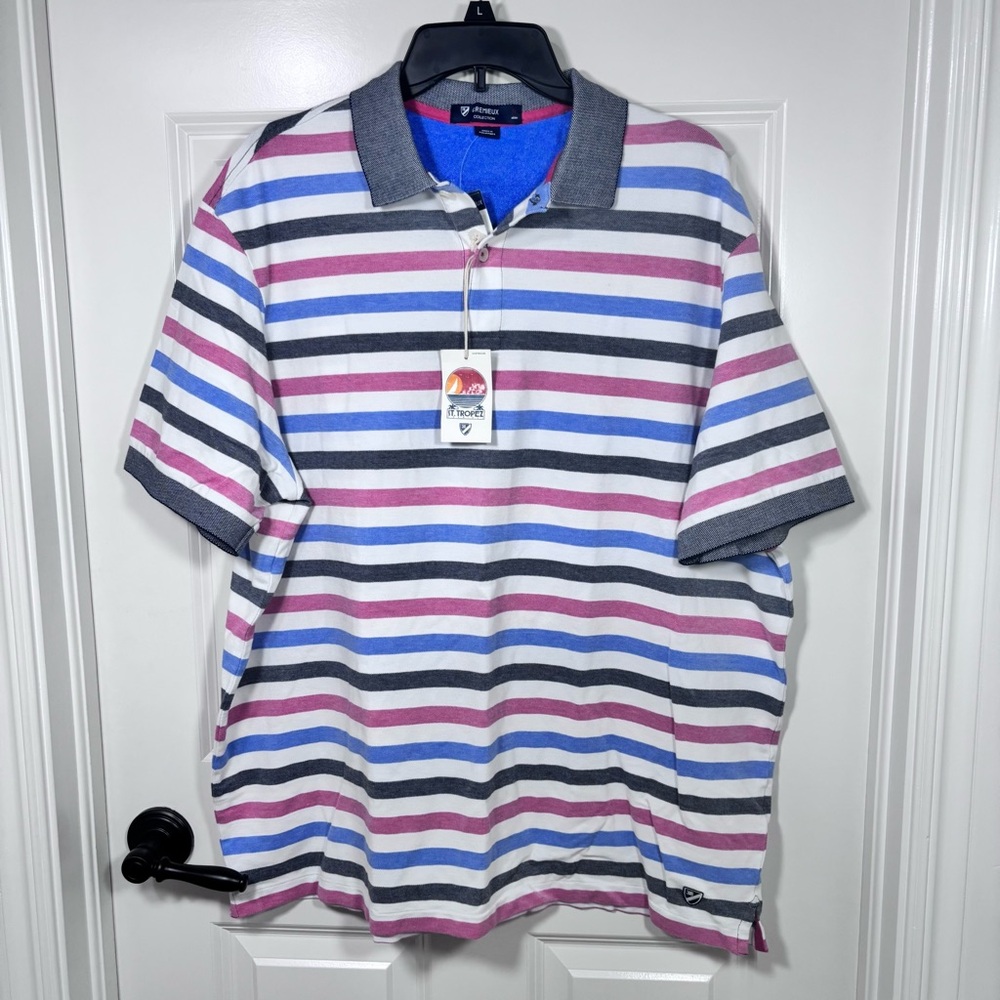 NWT Cremieux Collection St. Tropez Striped Polo Men’s XL Multicolor
